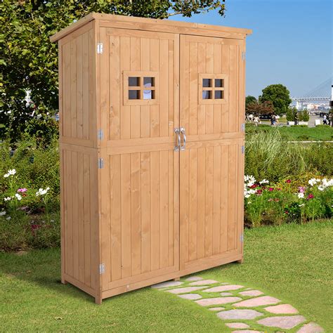 Outsunny Garden Storage Cabinet, Outdoor Tool Shed with 